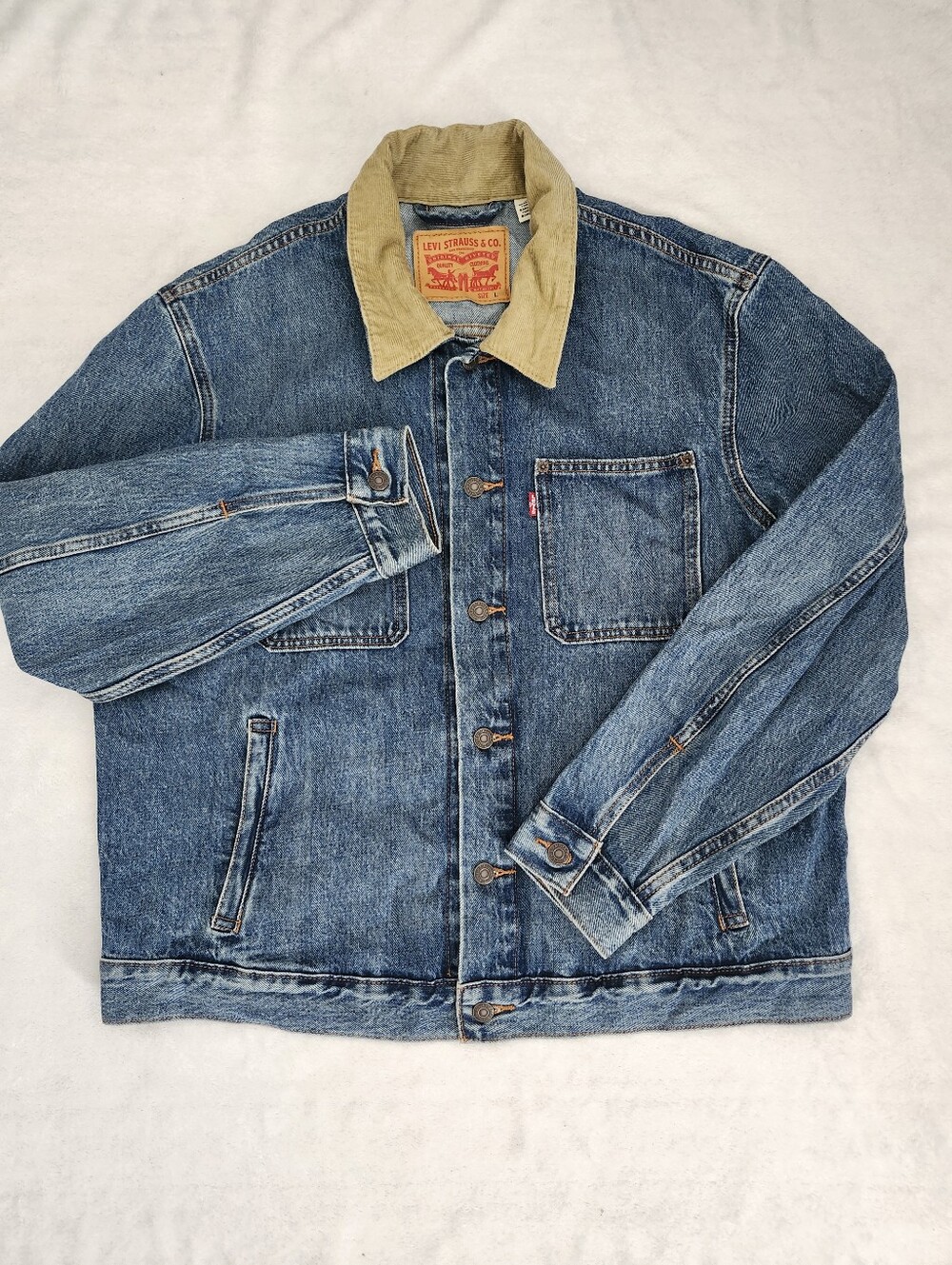 LEVI'S Men's Size Large Denim Trucker Jean Jacket | Barn Coat Chore Cabincore